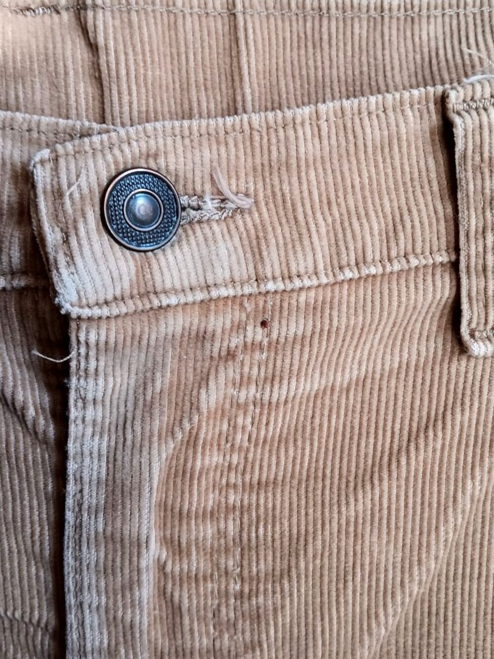 True Vintage 37x30 1970's Bootcut Flare Jeans GOLDEN BROWN HIPPY Raw Cords
